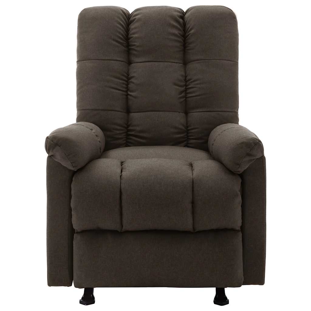 Electric Massage Reclining Chair Dark Brown Fabric