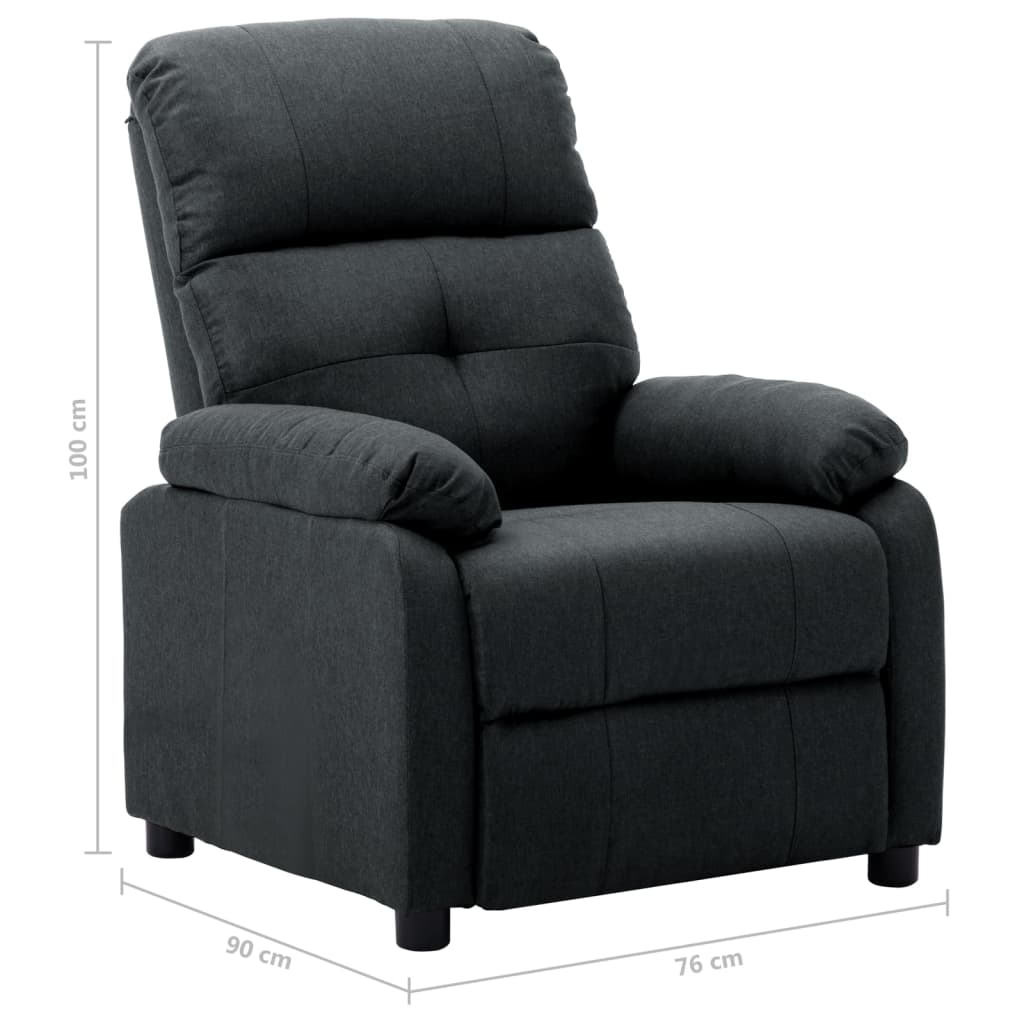Electric Recliner Chair Dark Grey Fabric
