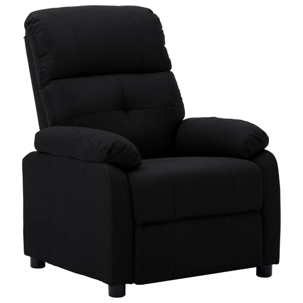 Electric Recliner Chair Black Fabric