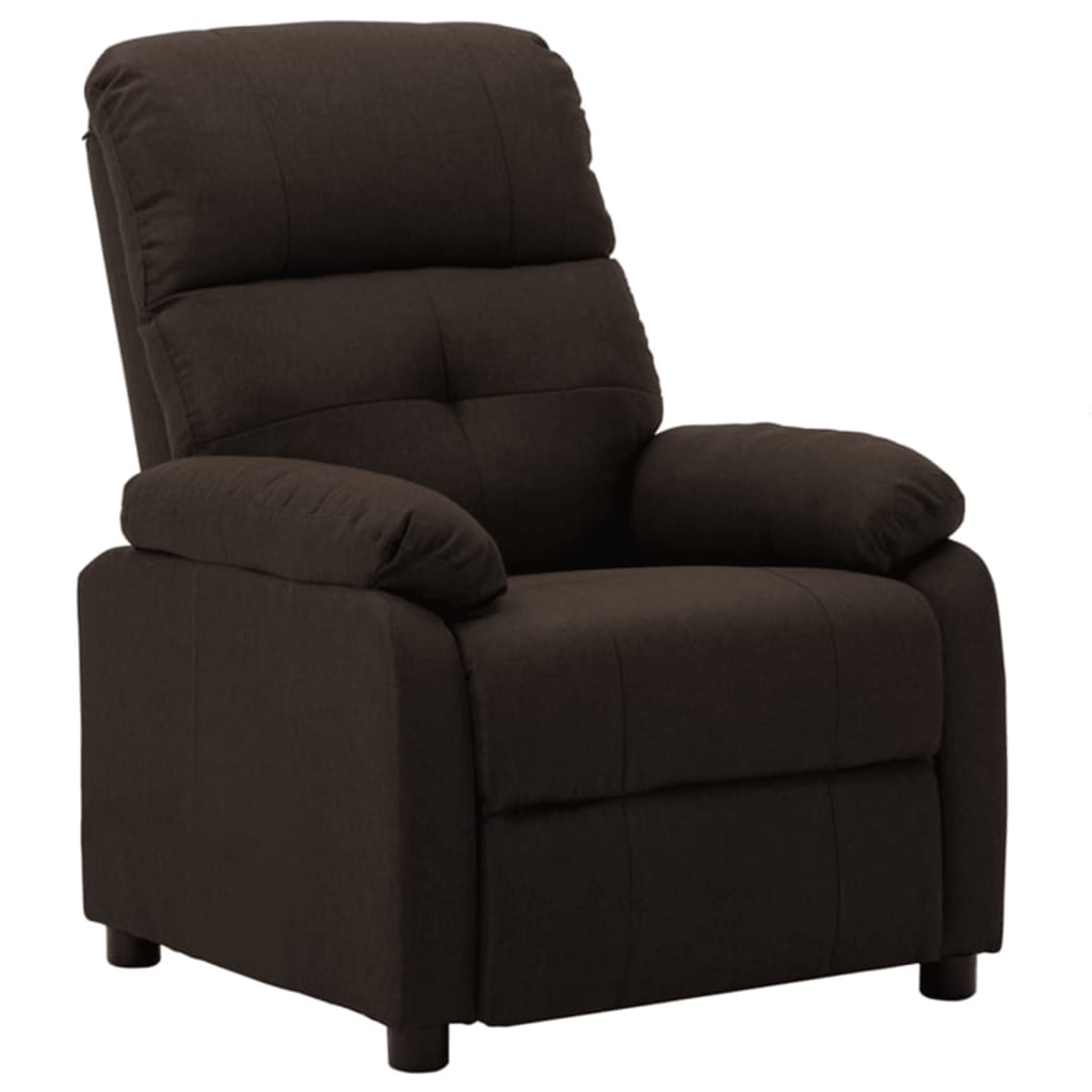 Electric Recliner Chair Dark Brown Fabric