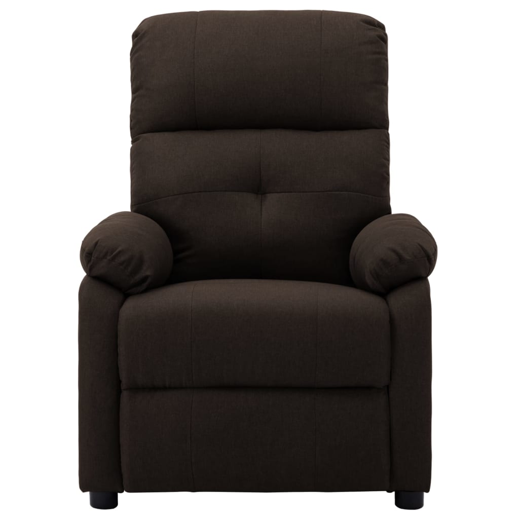 Electric Recliner Chair Dark Brown Fabric