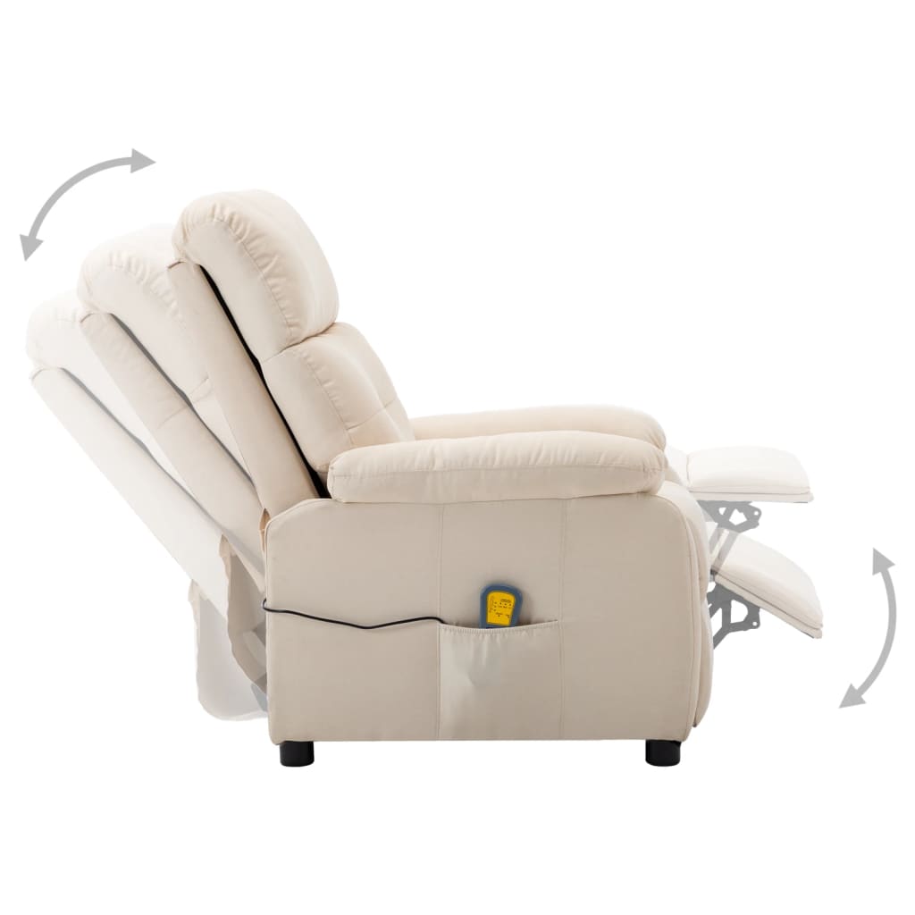 Electric Massage Chair Cream Fabric