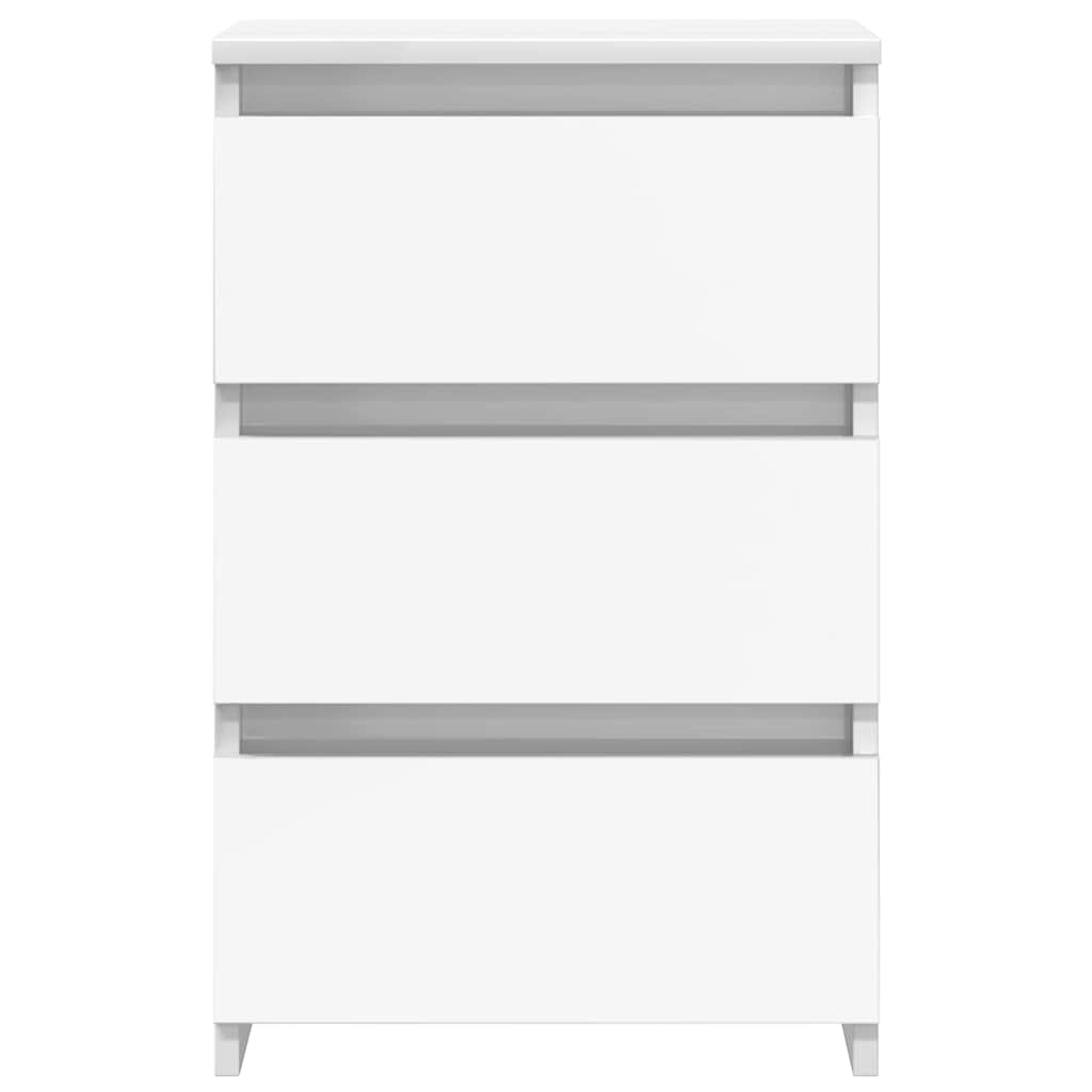 Bed Cabinets 2 pcs High Gloss White 40x35x62.5 cm Engineered Wood