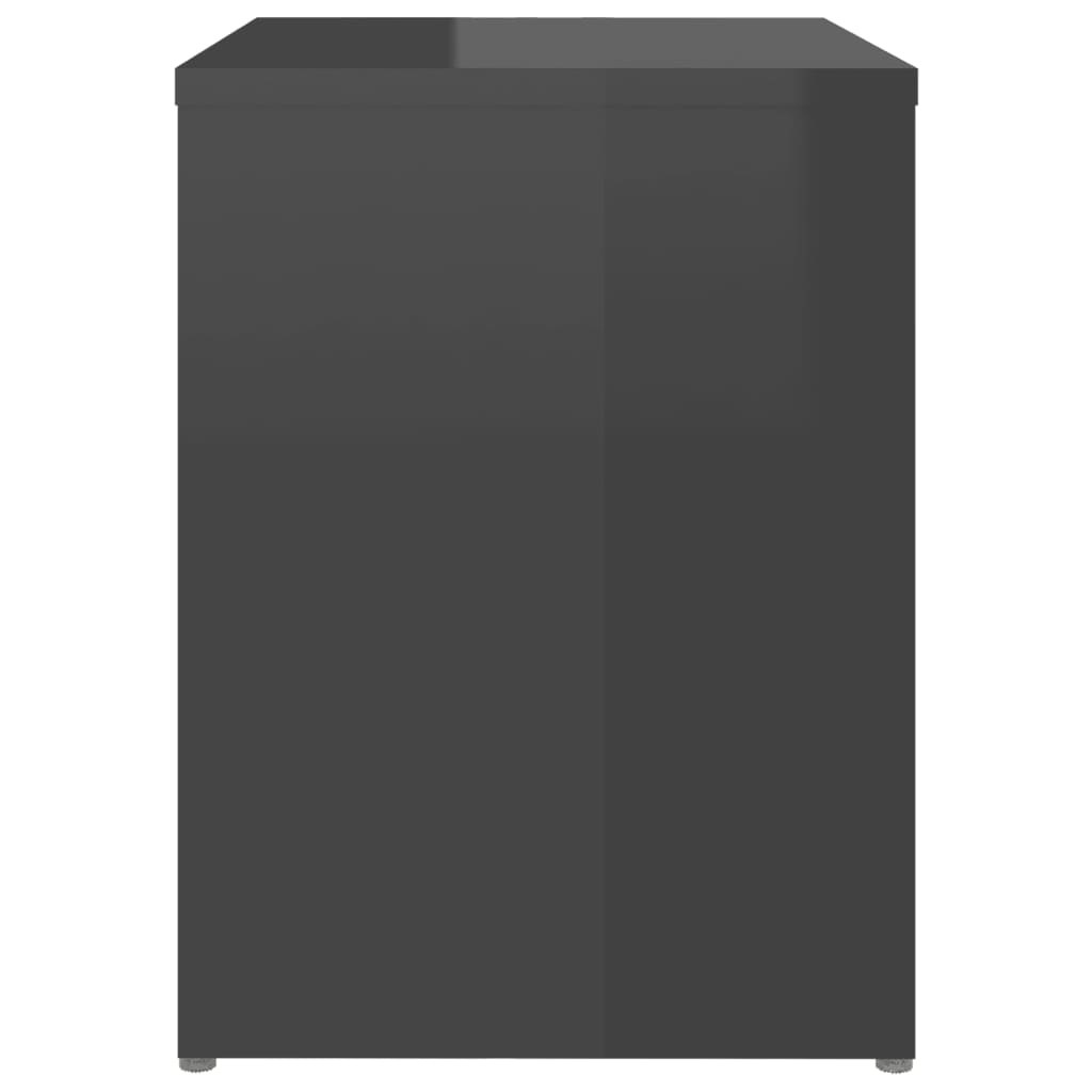Bed Cabinet High Gloss Grey 40x30x40 cm Engineered Wood