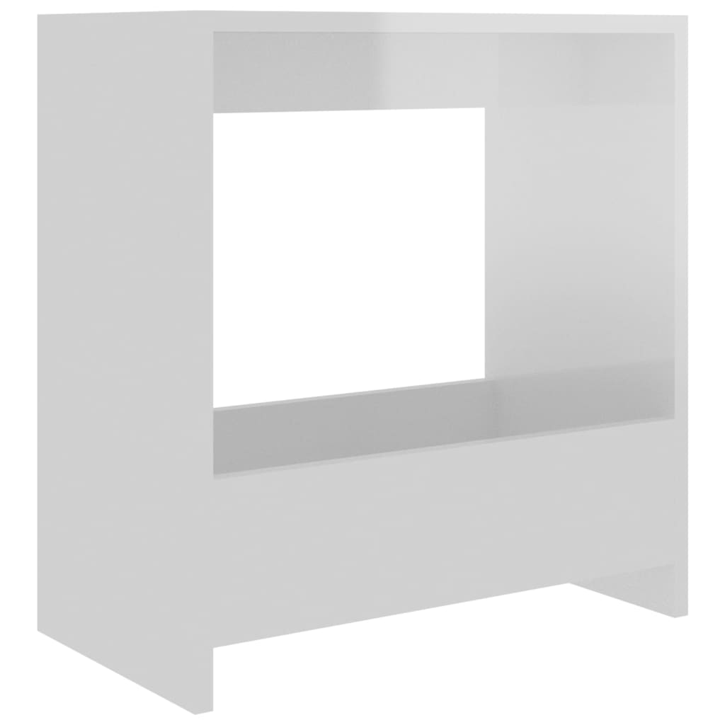 Side Table High Gloss White 50x26x50 cm Engineered Wood