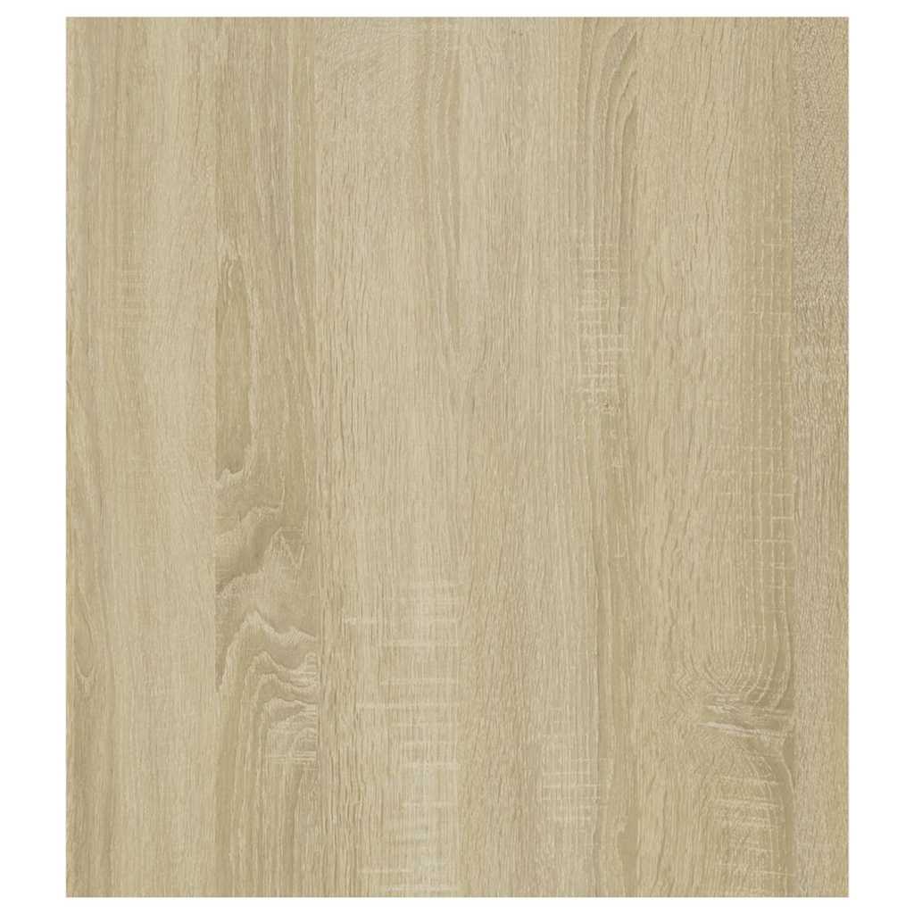 Side Table White and Sonoma Oak 60x40x45 cm Engineered Wood
