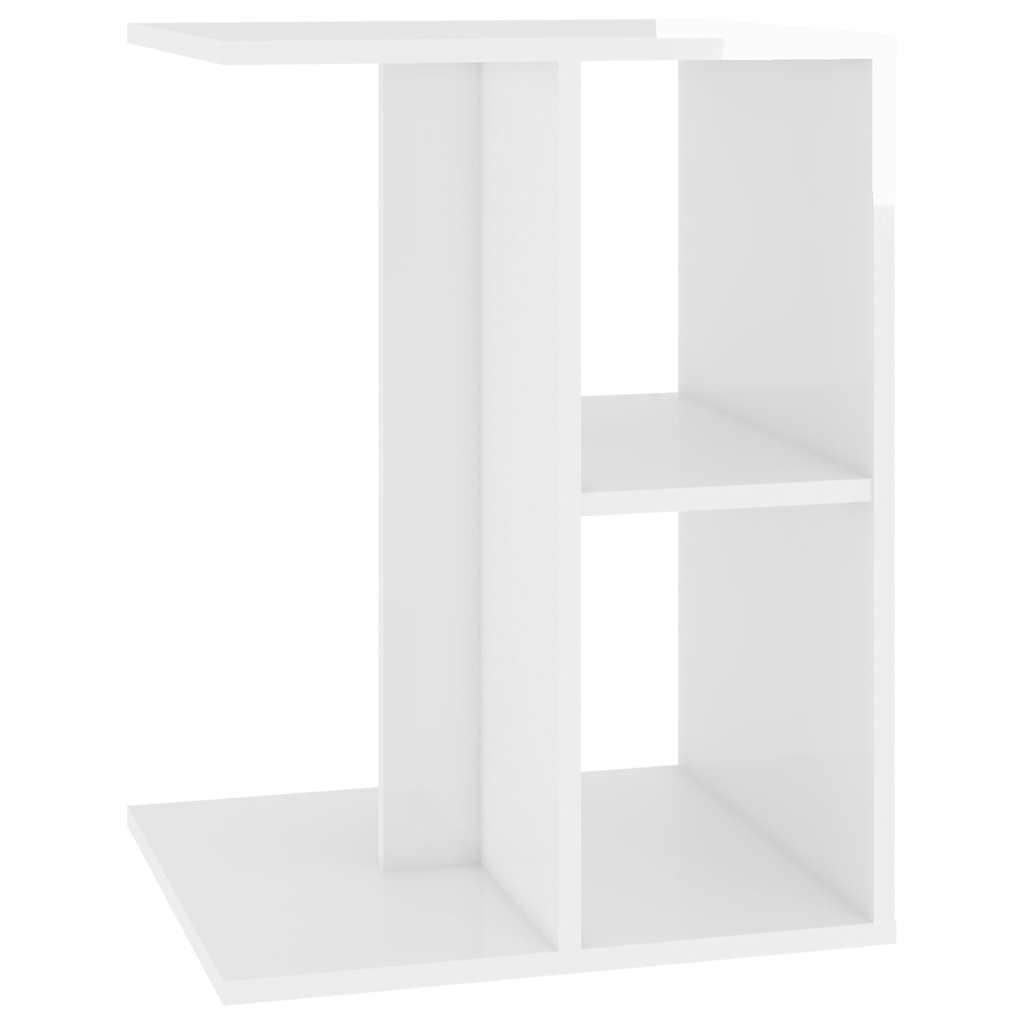 Side Table High Gloss White 60x40x45 cm Engineered Wood