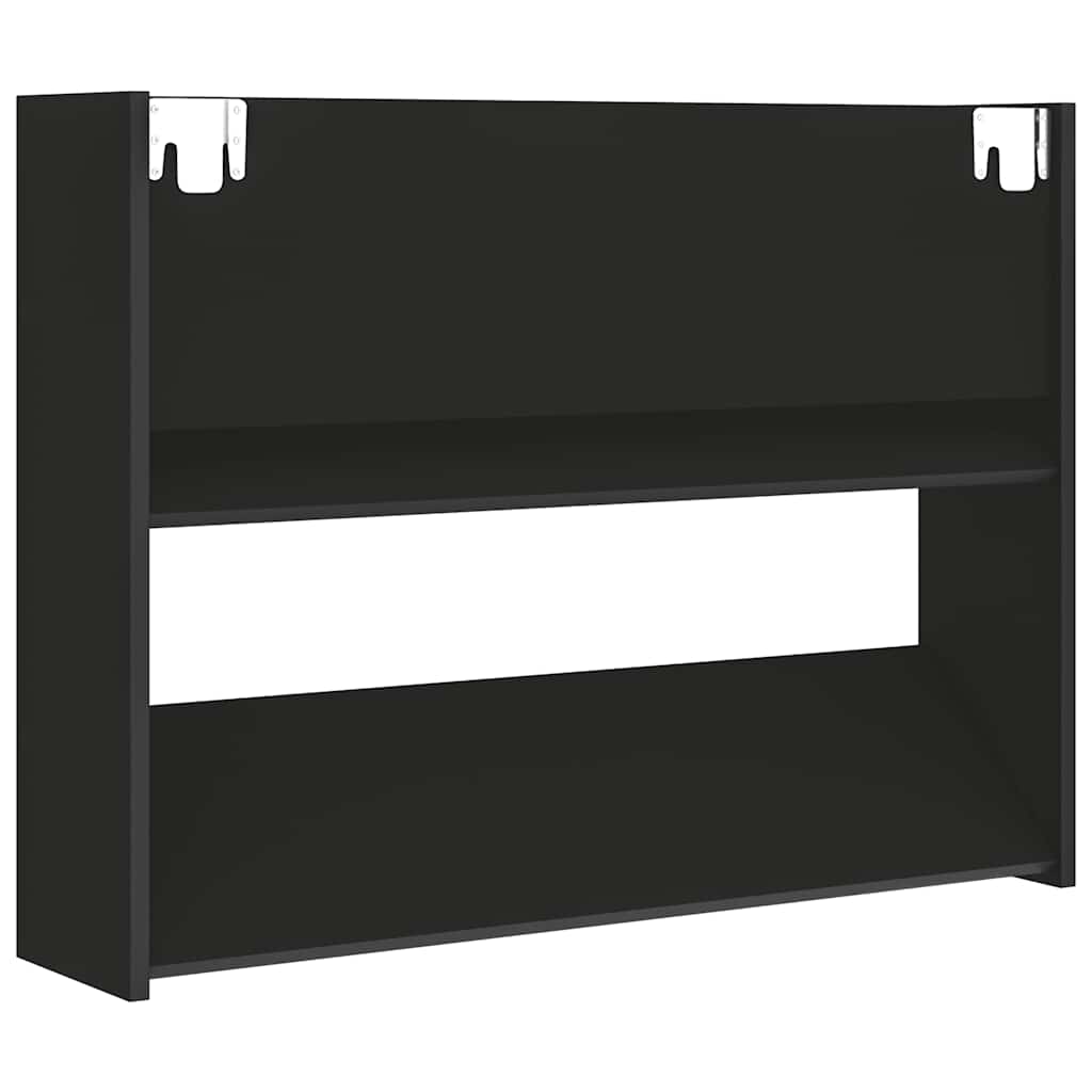 Wall Shoe Cabinet Black 80x18x60 cm Engineered Wood