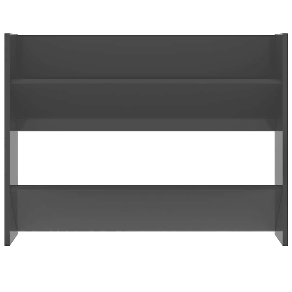 Wall Shoe Cabinets 2 pcs High Gloss Grey 80x18x60 cm Engineered Wood