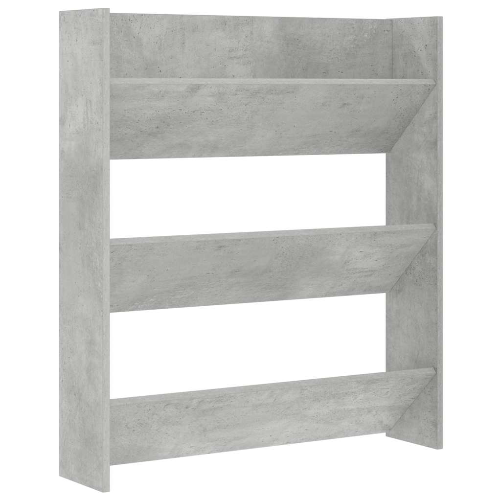 Wall Shoe Cabinets 2 pcs Concrete Grey 80x18x90 cm Engineered Wood