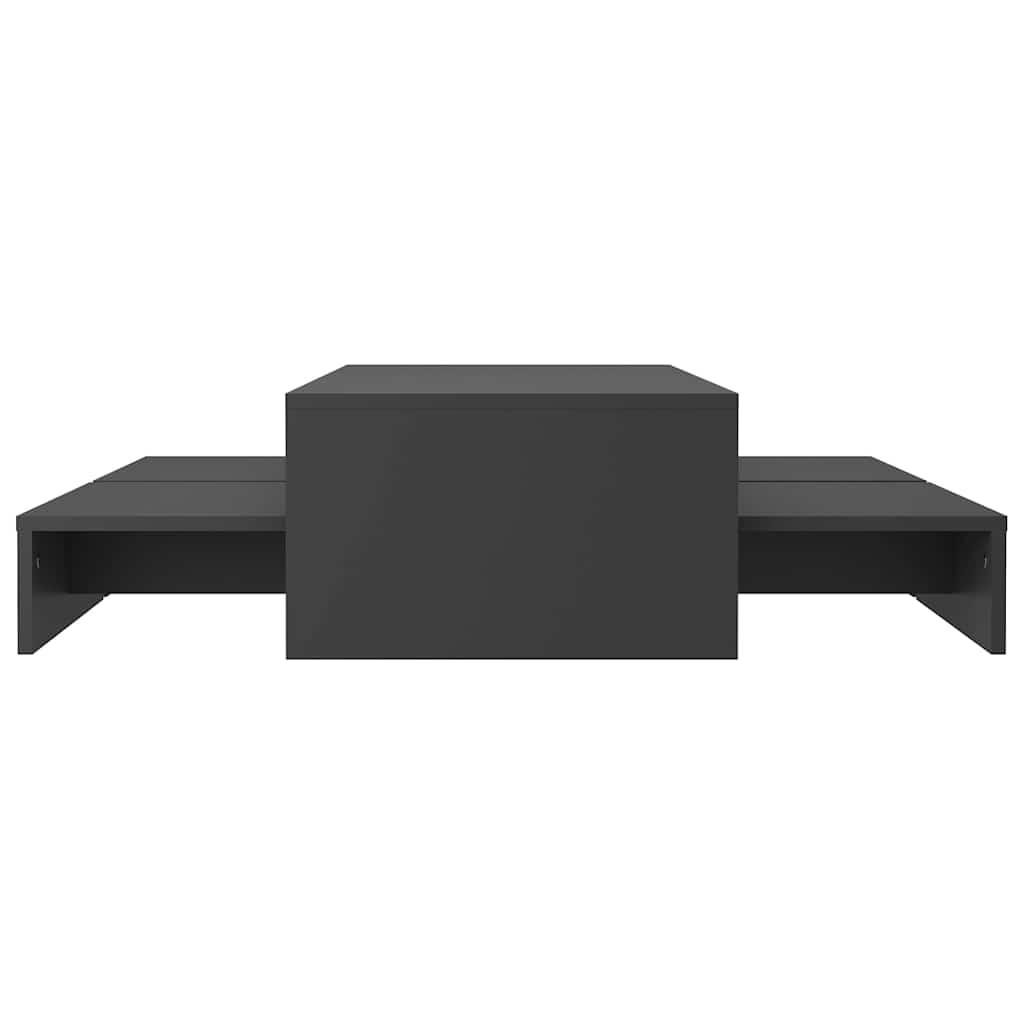 Nesting Coffee Table Set Grey 100x100x26.5 cm Engineered Wood