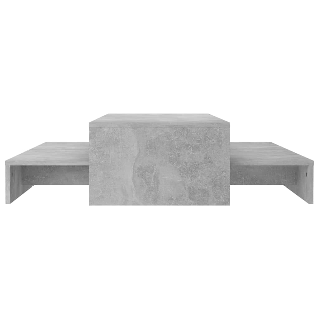 Nesting Coffee Table Set Concrete Grey 100x100x26.5cm Engineered Wood