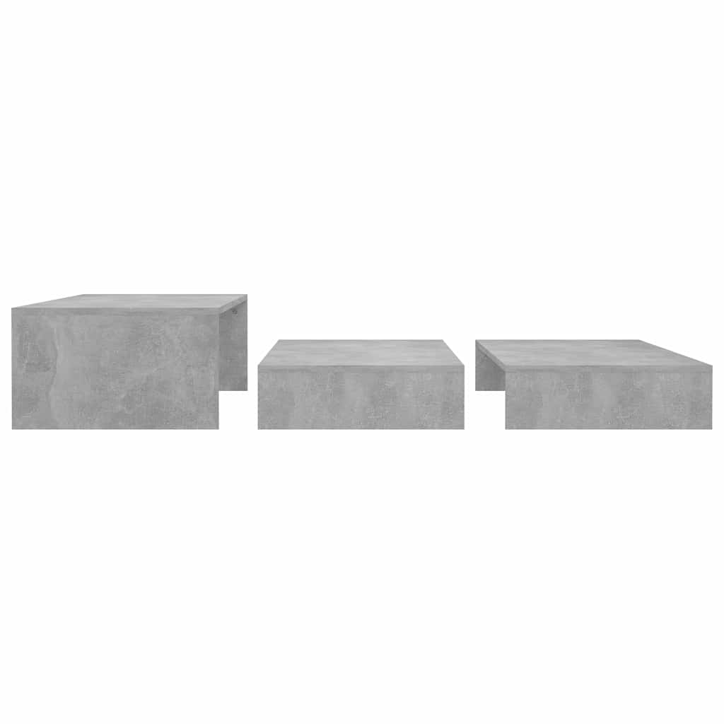 Nesting Coffee Table Set Concrete Grey 100x100x26.5cm Engineered Wood