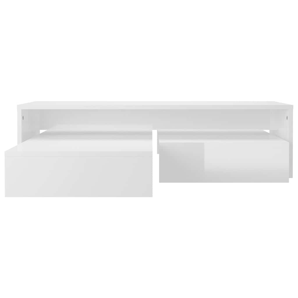 Nesting Coffee Table Set High Gloss White 100x100x26.5 cm