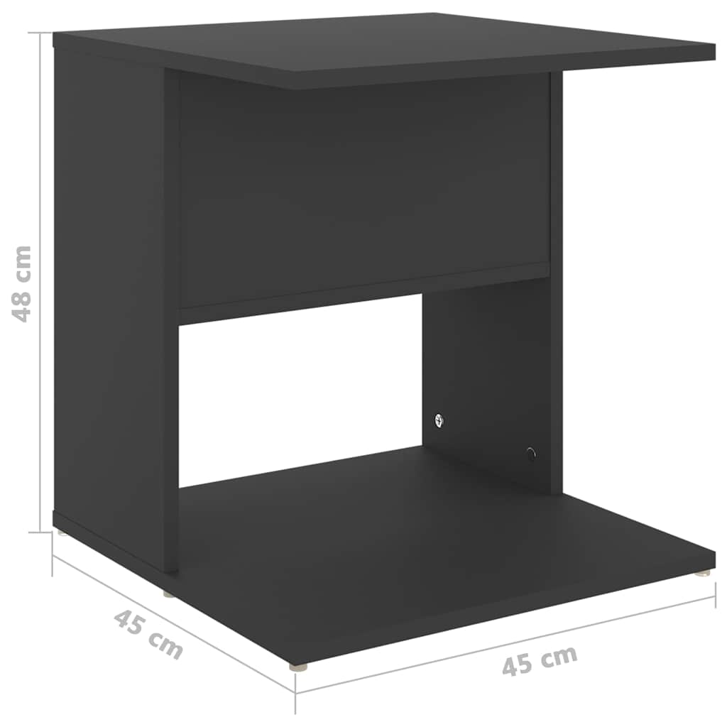 Side Table Grey 45x45x48 cm Engineered Wood