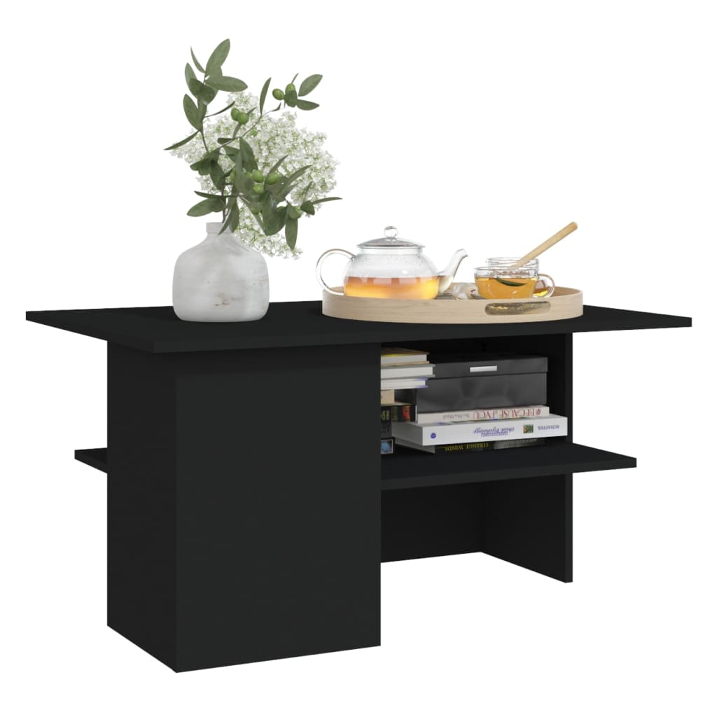 Coffee Table Black 90x60x46.5 cm Engineered Wood