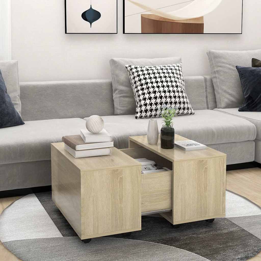 Coffee Table Sonoma Oak 60x60x38 cm Engineered Wood