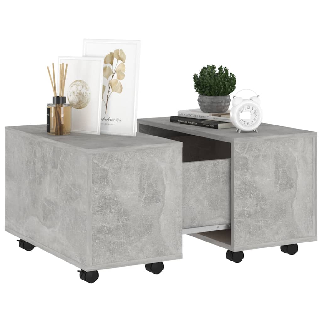 Coffee Table Concrete Grey 60x60x38 cm Engineered Wood