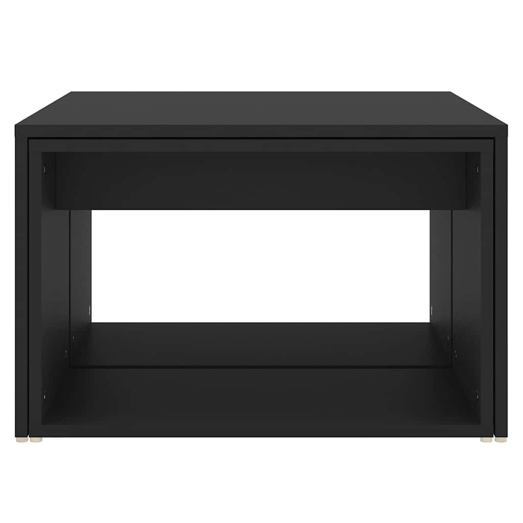 3 Piece Nesting Coffee Table Set Black 60x60x38 cm Engineered Wood