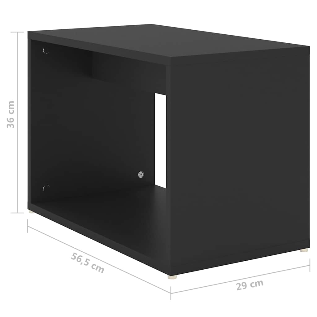 3 Piece Nesting Coffee Table Set Black 60x60x38 cm Engineered Wood