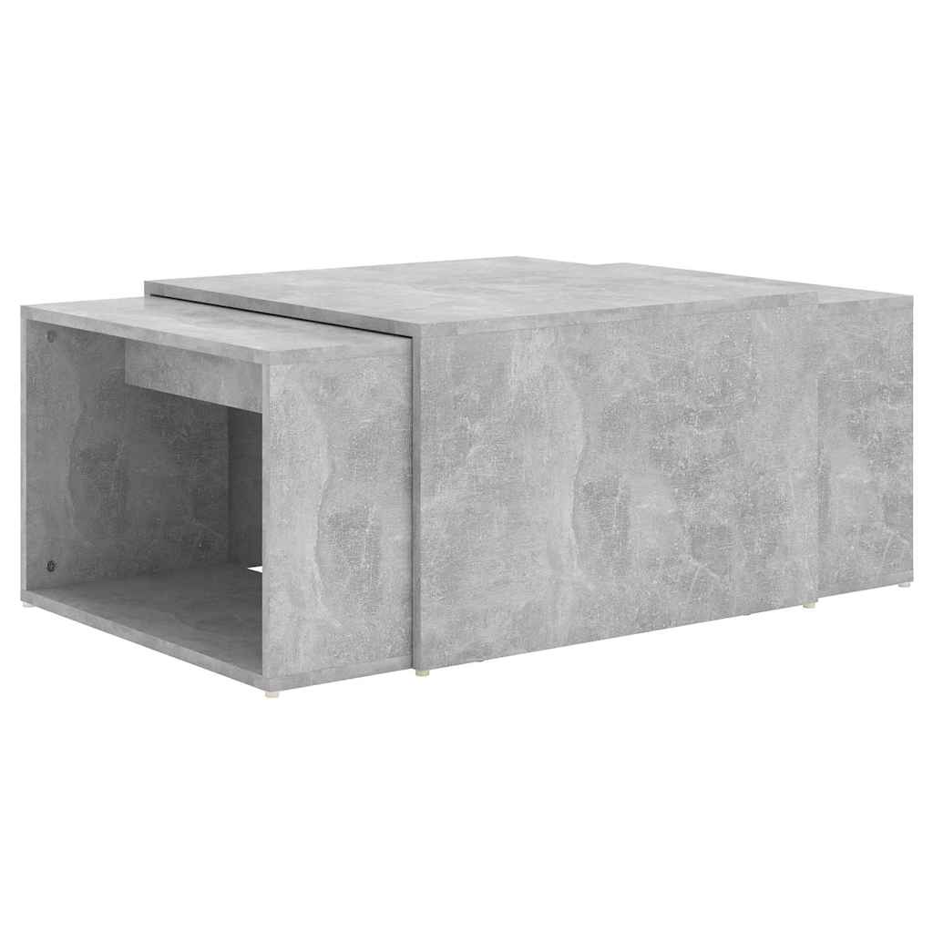 3 Piece Nesting Coffee Table Set Concrete Grey 60x60x38 cm
