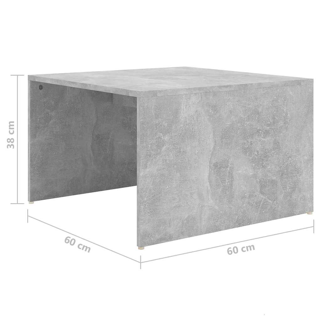 3 Piece Nesting Coffee Table Set Concrete Grey 60x60x38 cm