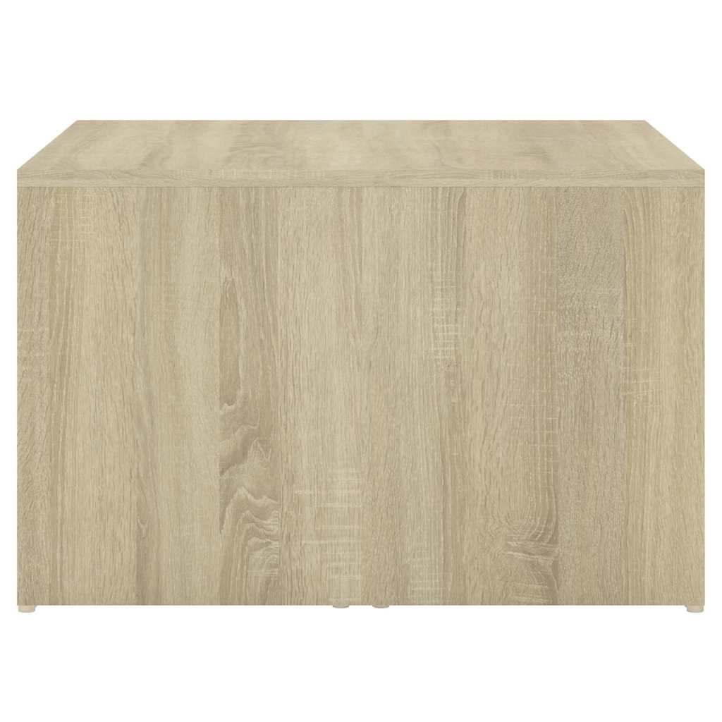 3 Piece Nesting Coffee Table Set White & Sonoma Oak 60x60x38 cm