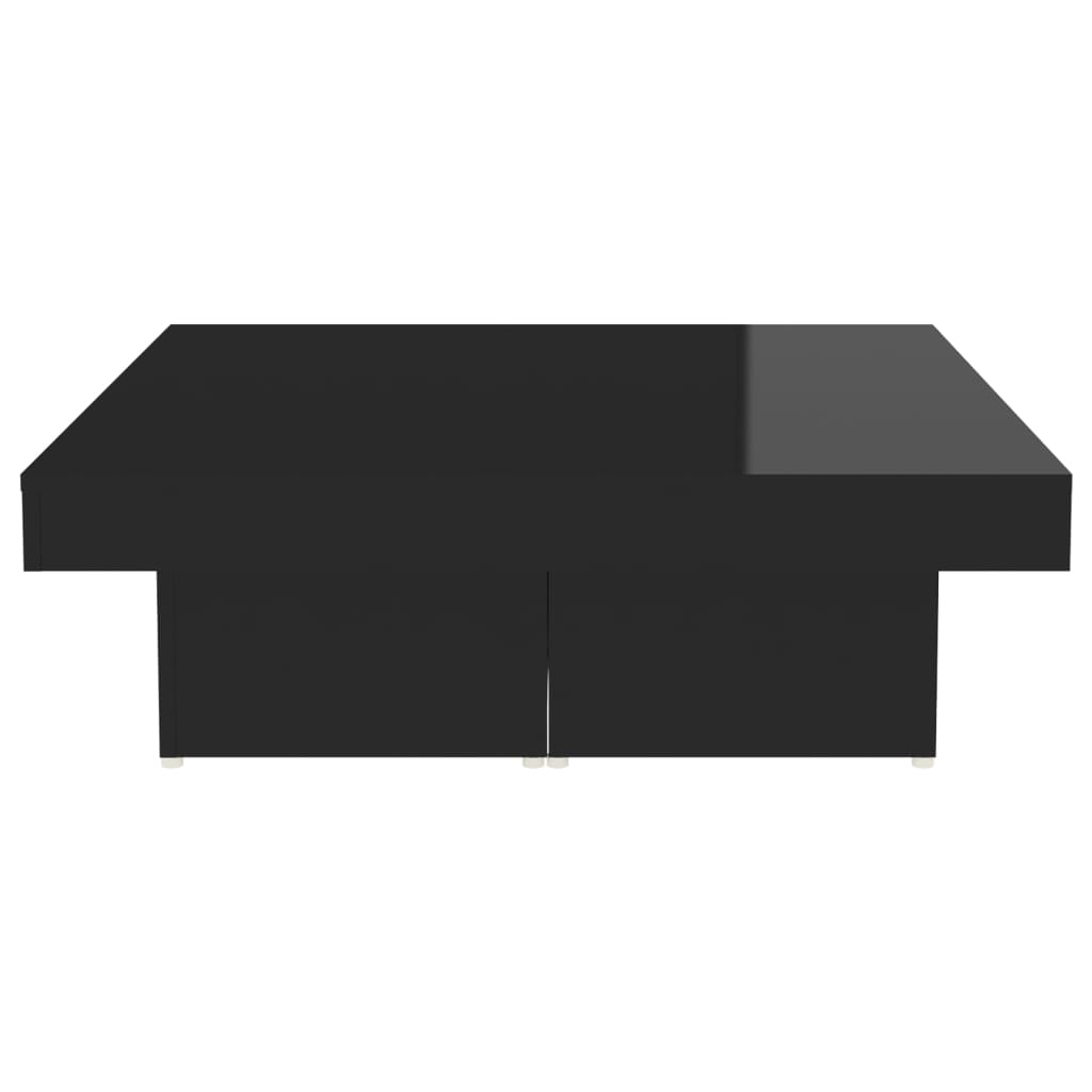 Coffee Table High Gloss Black 90x90x28 cm Engineered Wood