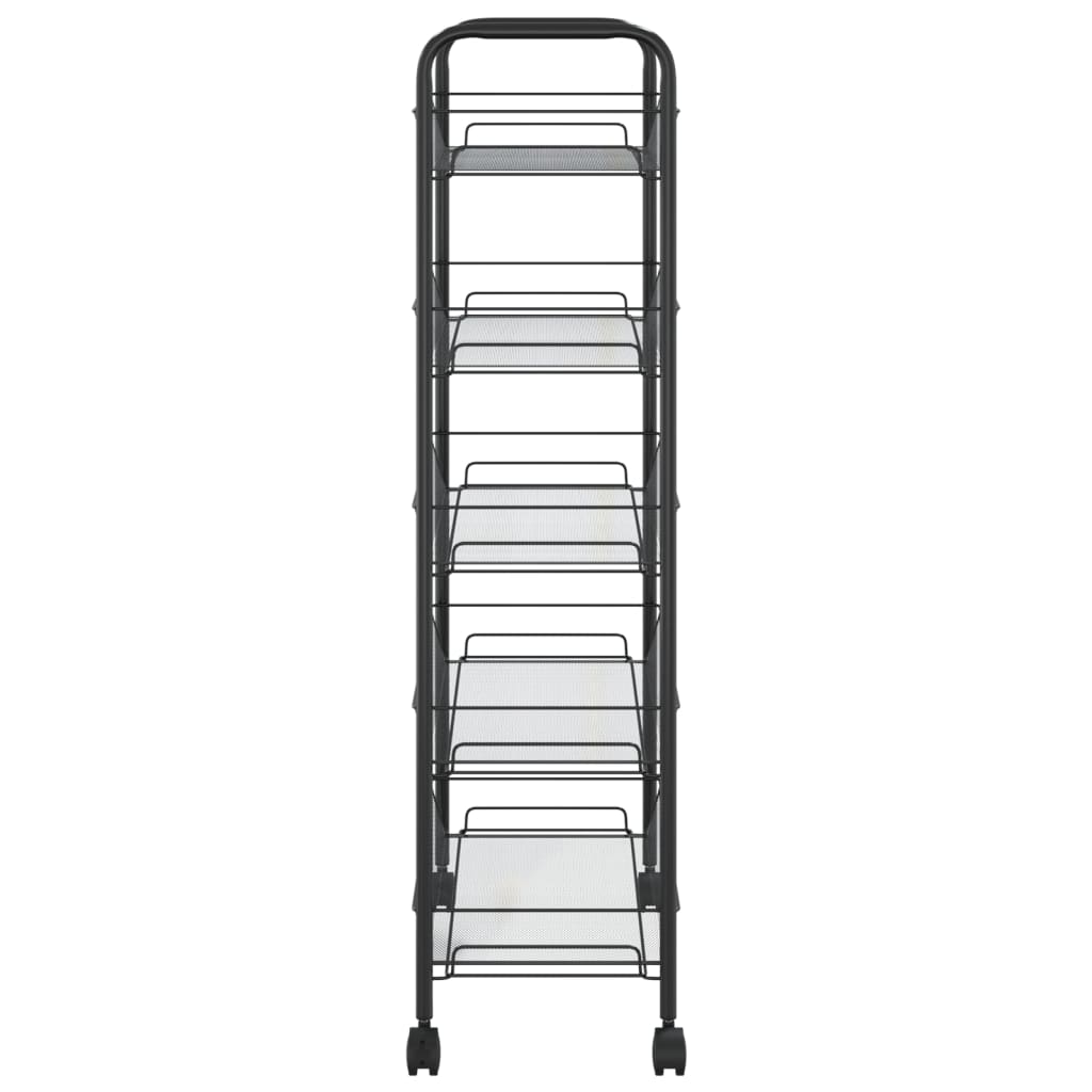5-Tier Kitchen Trolley Black 46x26x105 cm Iron