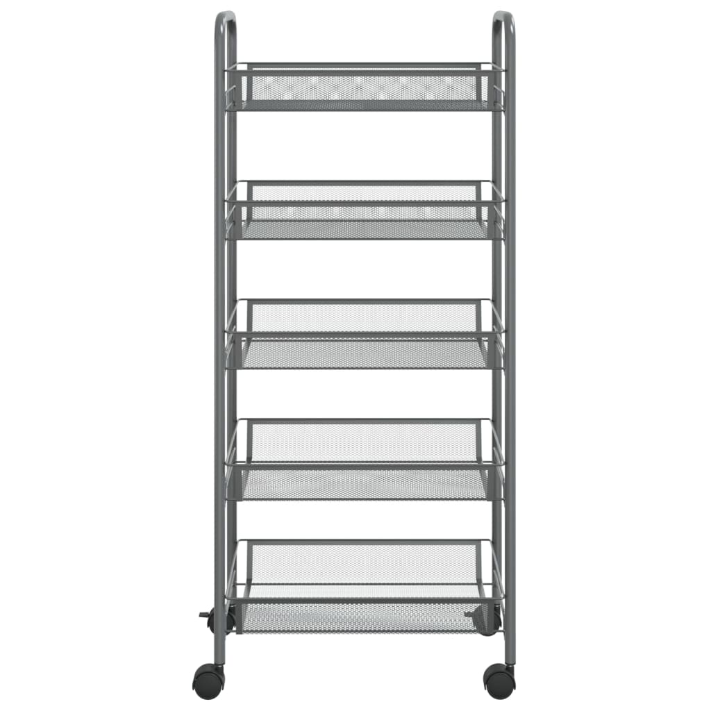 5-Tier Kitchen Trolley Grey 46x26x105 cm Iron