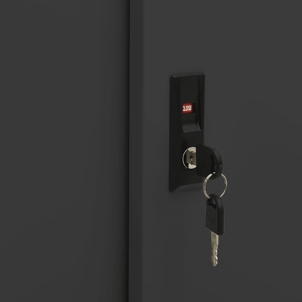 Office Cabinet with Sliding Door Anthracite 90x40x90 cm Steel