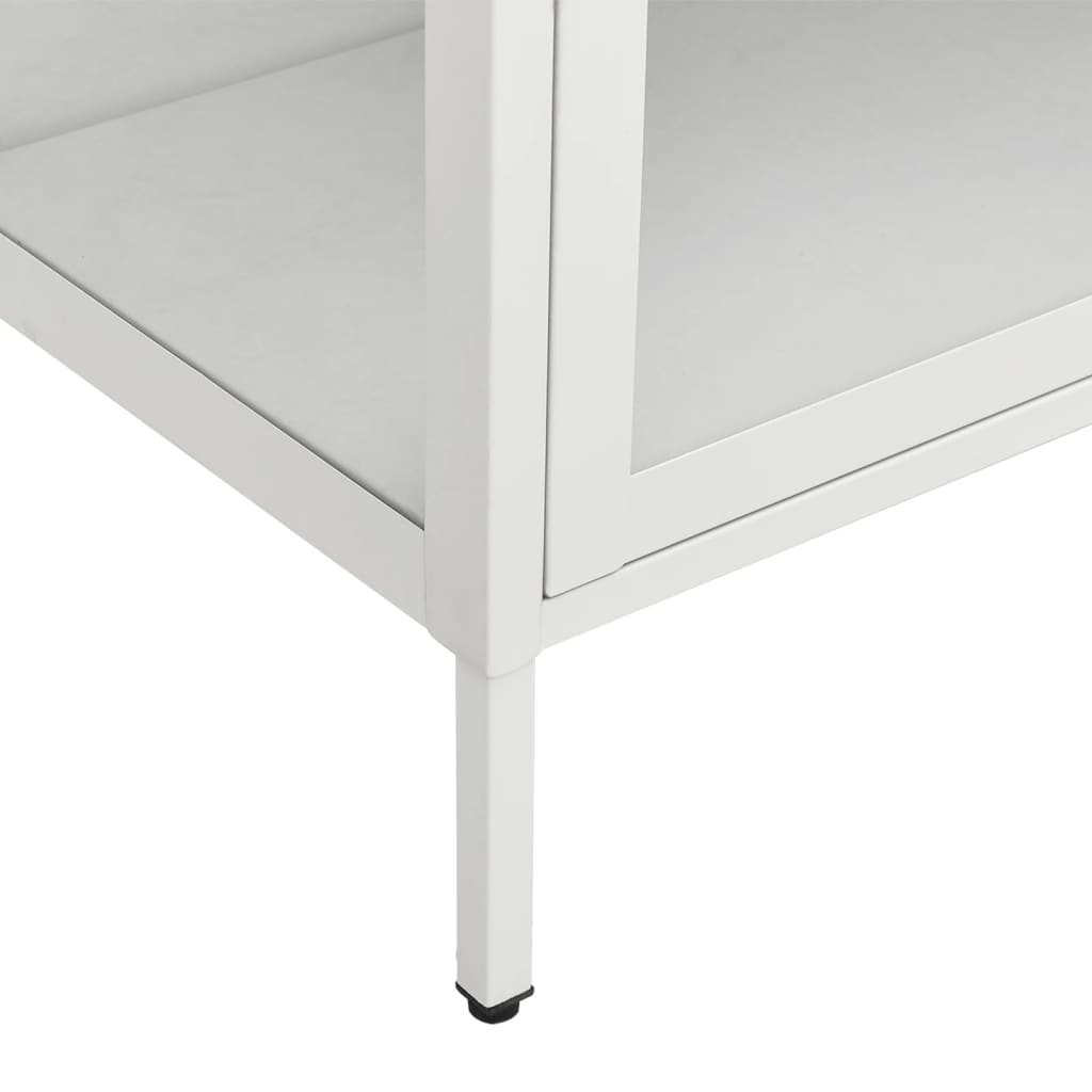 Display Cabinet White 90x40x180 cm Steel and Tempered Glass
