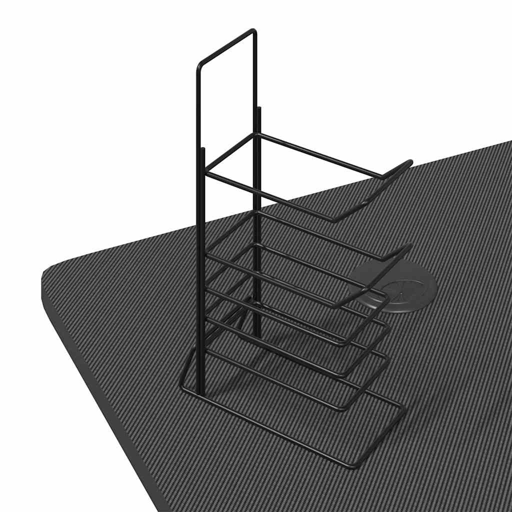 Gaming Desk LED with Z Shape Black 110x60x75 cm