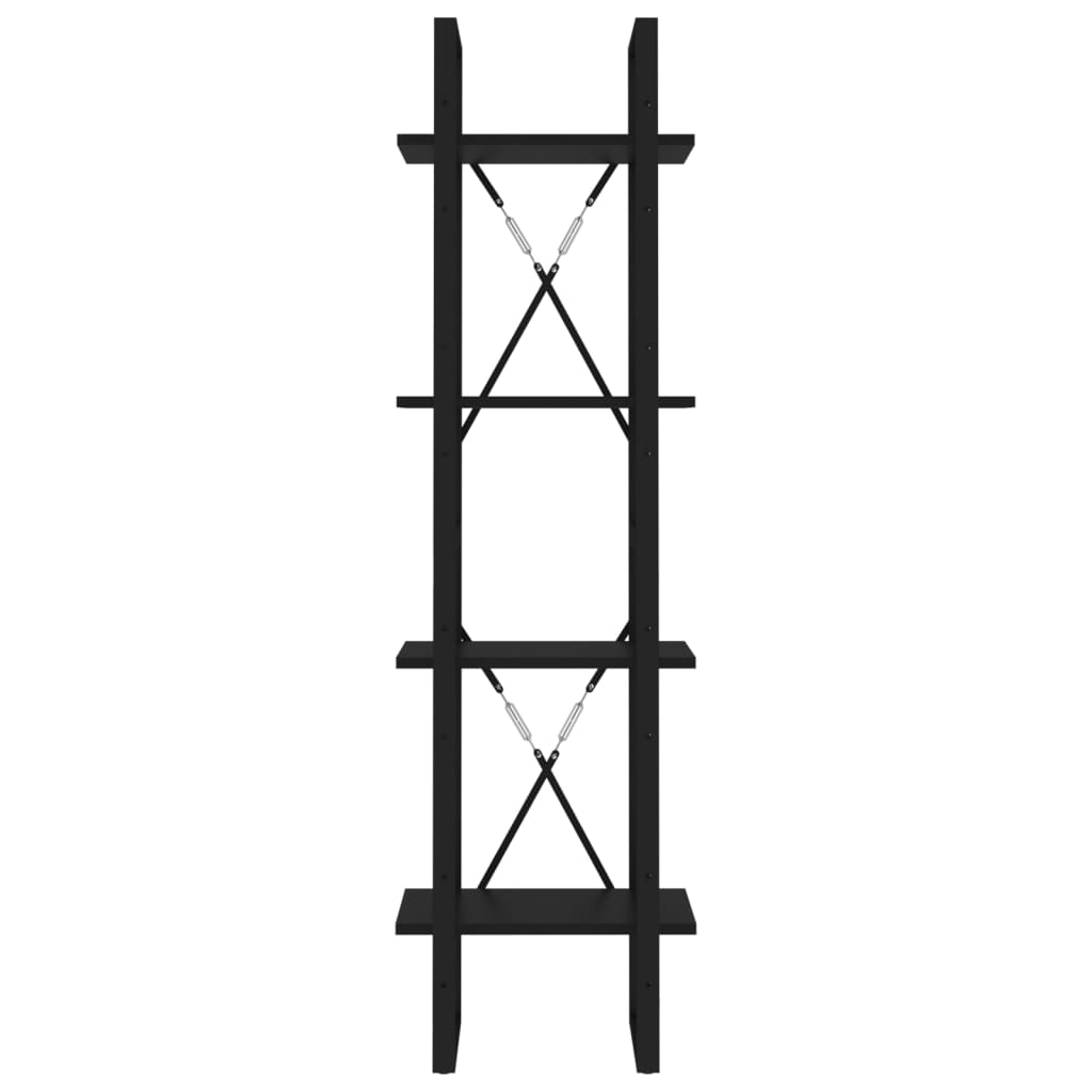 4-Tier Book Cabinet Black 40x30x140 cm Engineered Wood