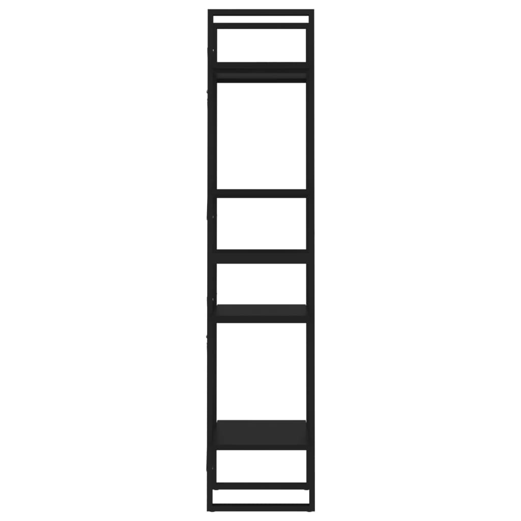 4-Tier Book Cabinet Black 40x30x140 cm Engineered Wood