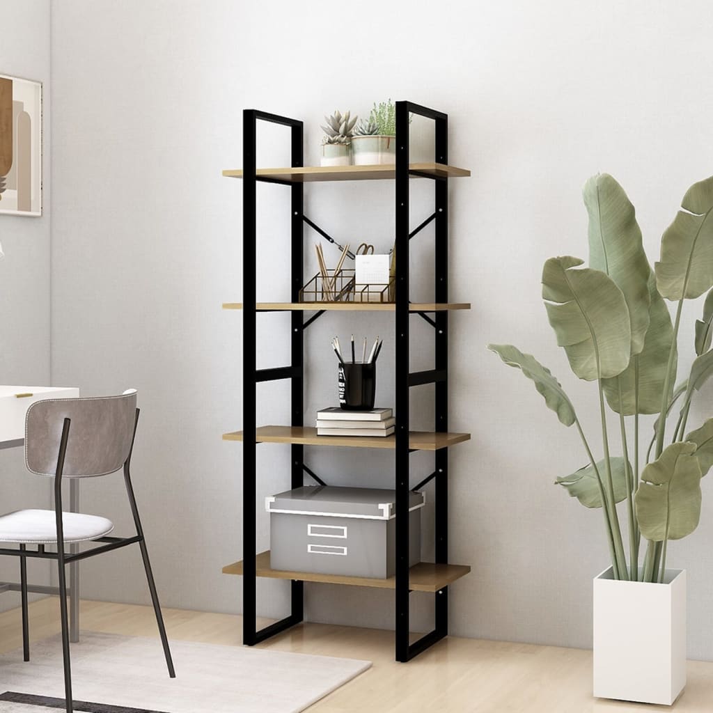 4-Tier Book Cabinet 60x30x140 cm Solid Pine Wood