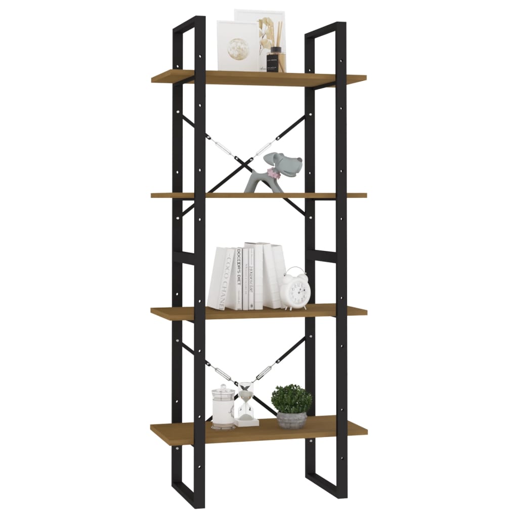 4-Tier Book Cabinet 60x30x140 cm Solid Pine Wood
