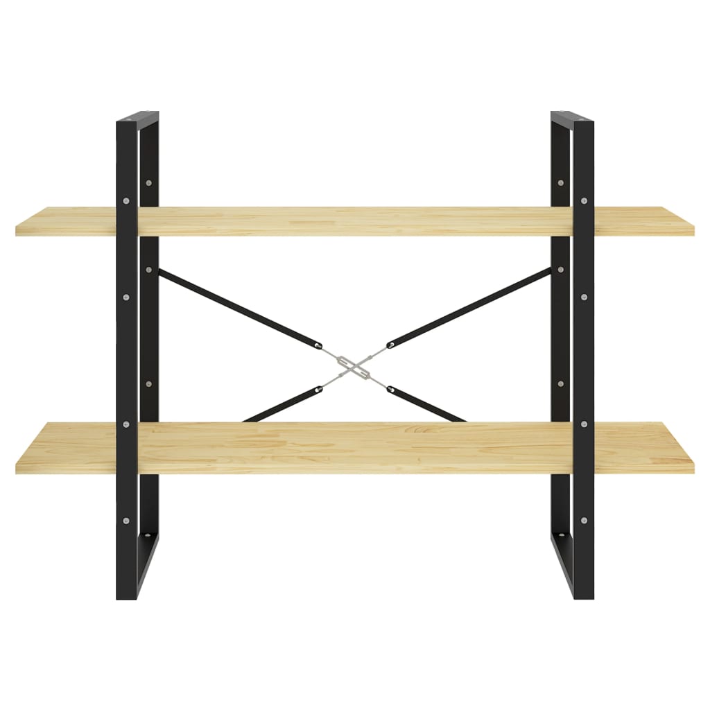 2-Tier Book Cabinet 100x30x70 cm Solid Pine Wood