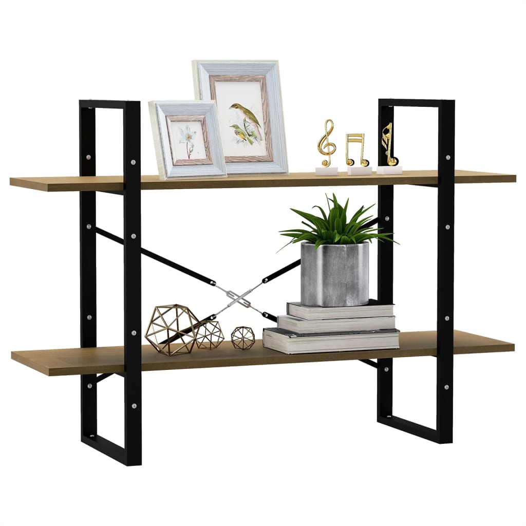 2-Tier Book Cabinet 100x30x70 cm Solid Pine Wood
