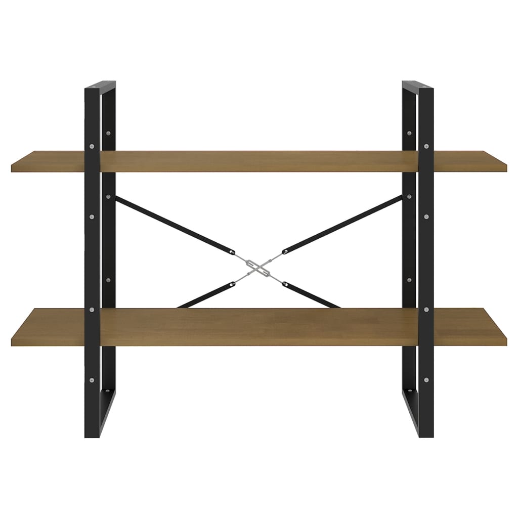 2-Tier Book Cabinet 100x30x70 cm Solid Pine Wood