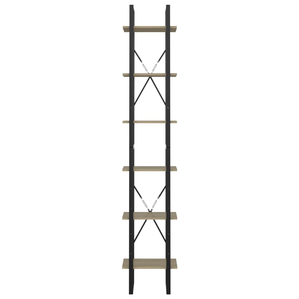6-Tier Book Cabinet Sonoma Oak 40x30x210 cm Engineered Wood