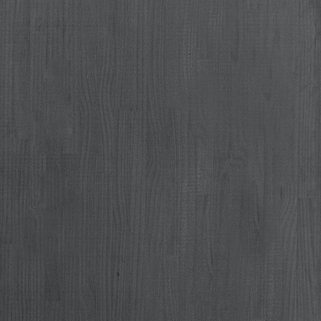 3-Tier Book Cabinet Grey 80x30x105 cm Solid Pine Wood