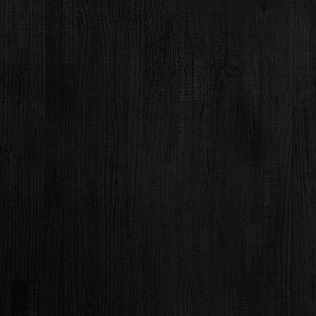 High Cabinet Black 80x30x210 cm Solid Pine Wood