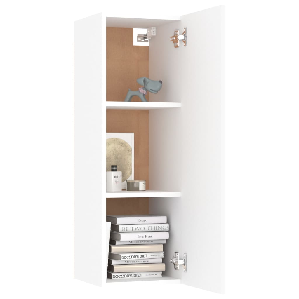 4 Piece TV Cabinet Set White Engineered Wood