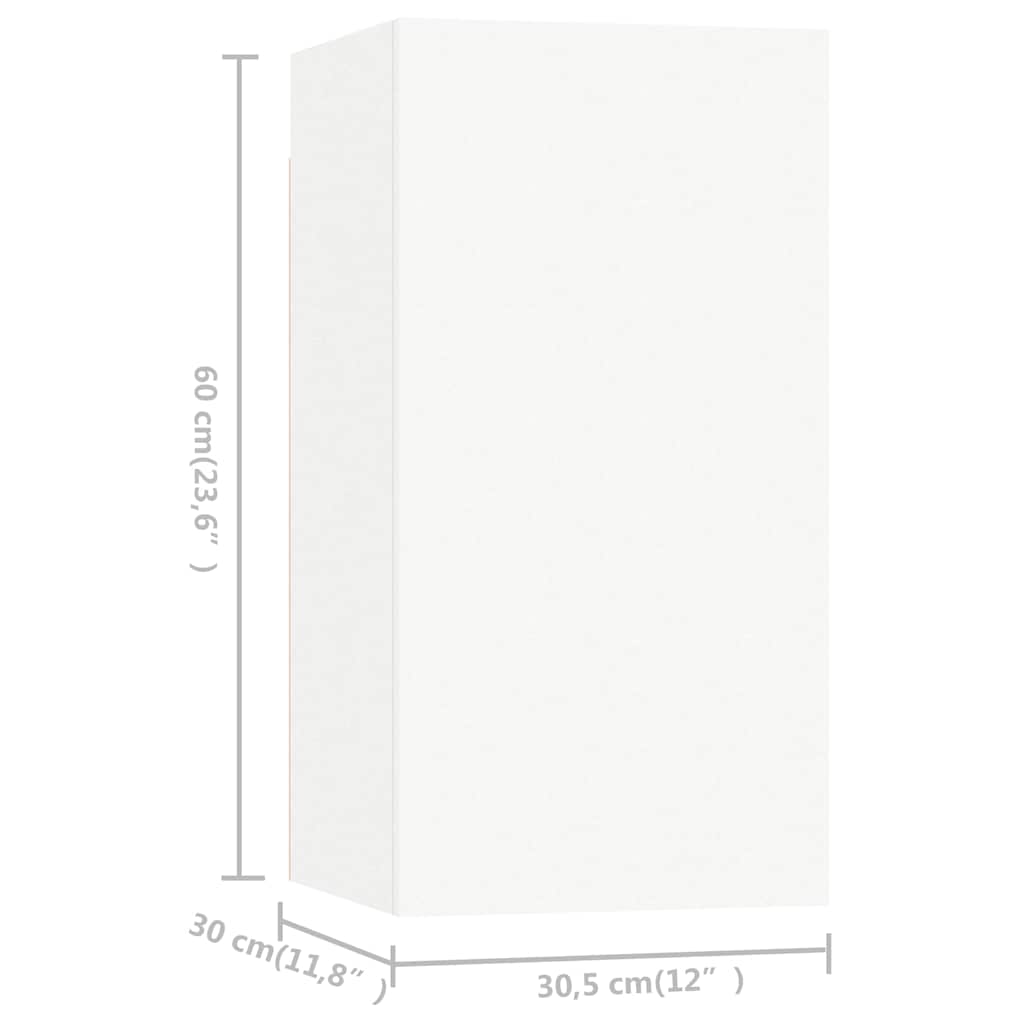 4 Piece TV Cabinet Set White Engineered Wood