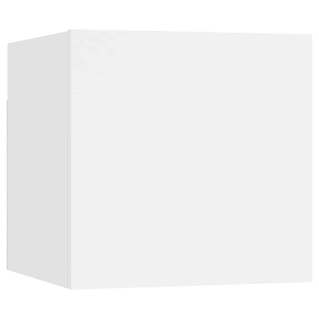 8 Piece TV Cabinet Set White Engineered Wood