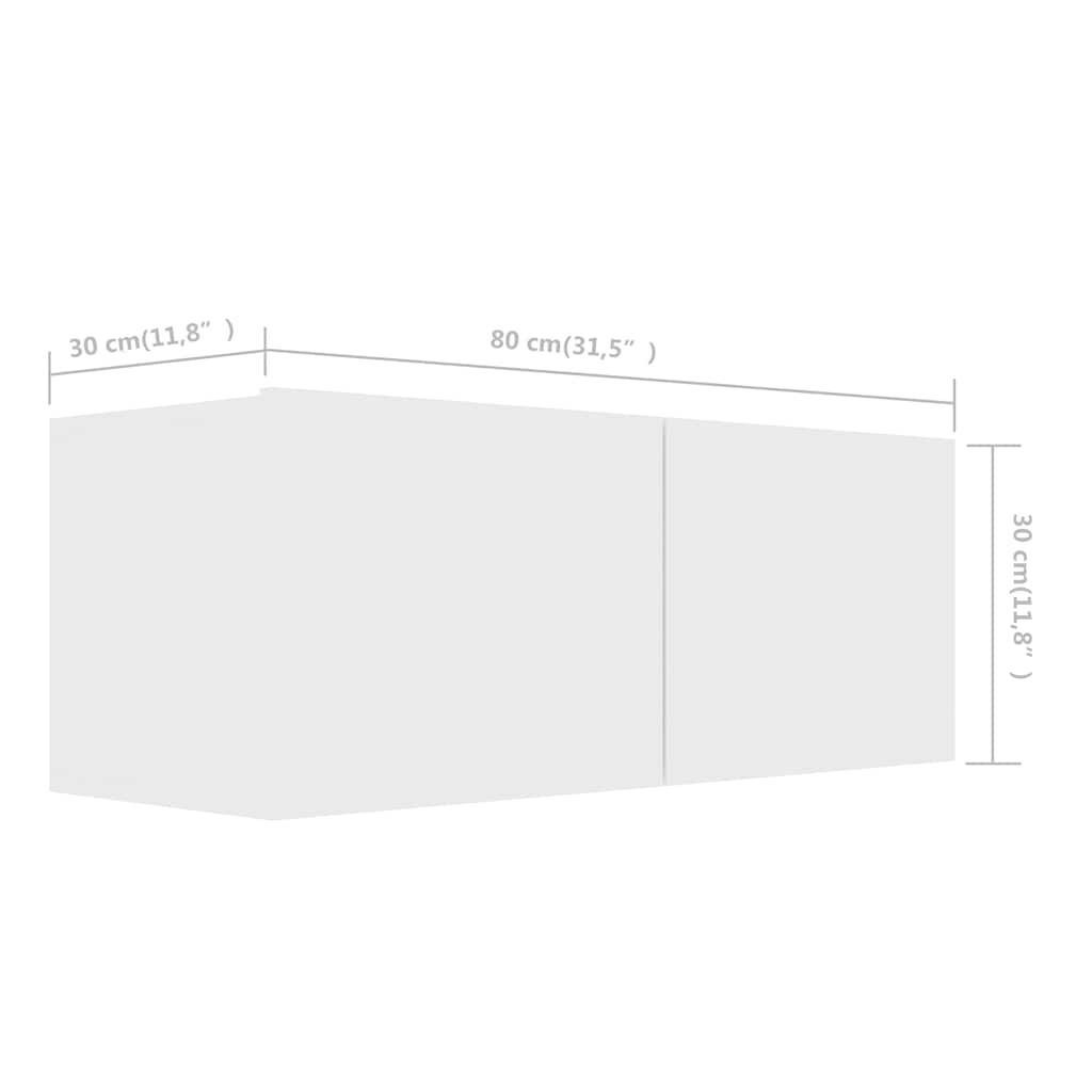 5 Piece TV Cabinet Set White Engineered Wood