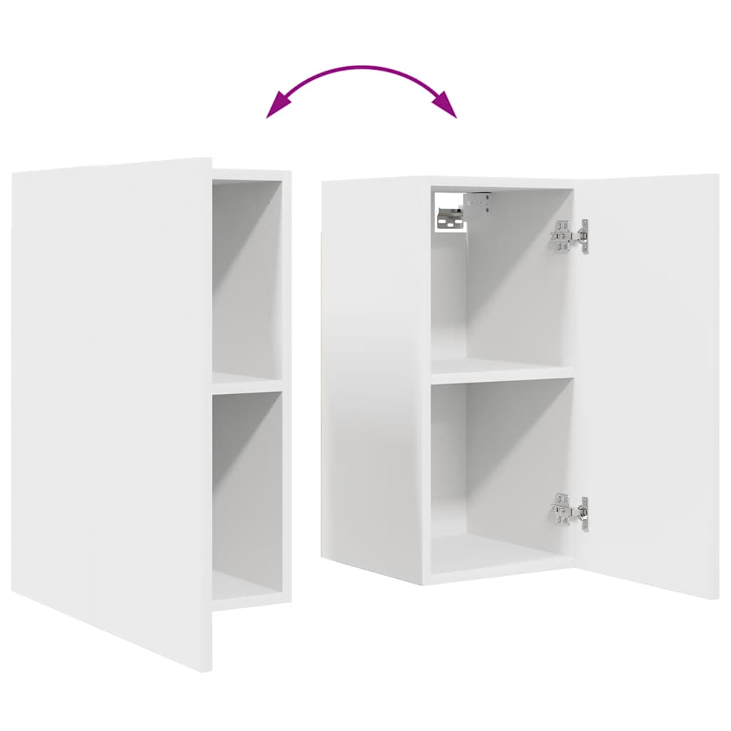 6 Piece TV Cabinet Set White Engineered Wood
