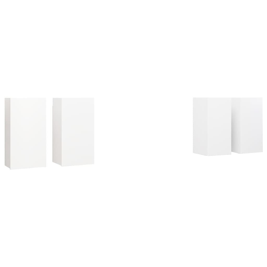 4 Piece TV Cabinet Set White 30,5x30x60 cm Engineered Wood