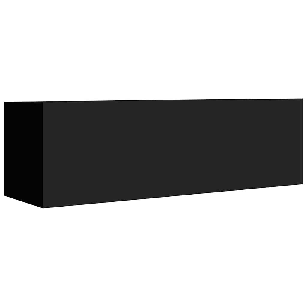 4 Piece TV Cabinet Set Black 100x30x30 cm Engineered Wood